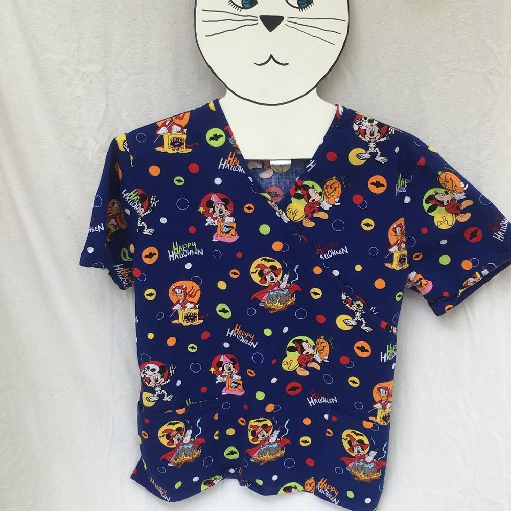 Disney Scrub Top.Mickey Mouse Halloween